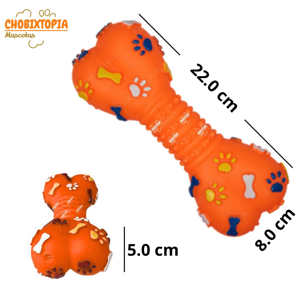 GENERICO - JUGUETE PARA MASCOTA PERRO HUESO ANARANJADO