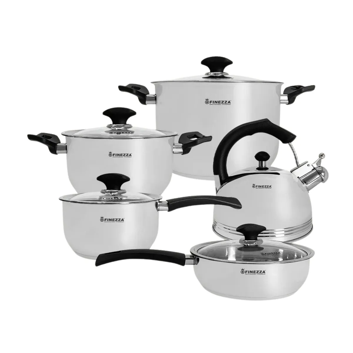 FINEZZA - JUEGO DE OLLAS ACERO INOXIDABLE 10 Pzas FINEZZA