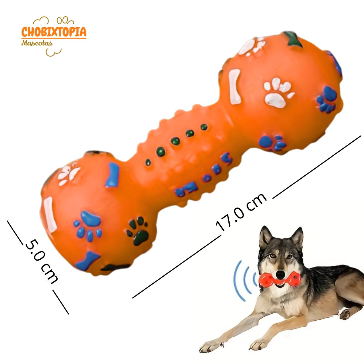 GENERICO - Juguete para Perro Mancuerna De Plástico Anaranjado