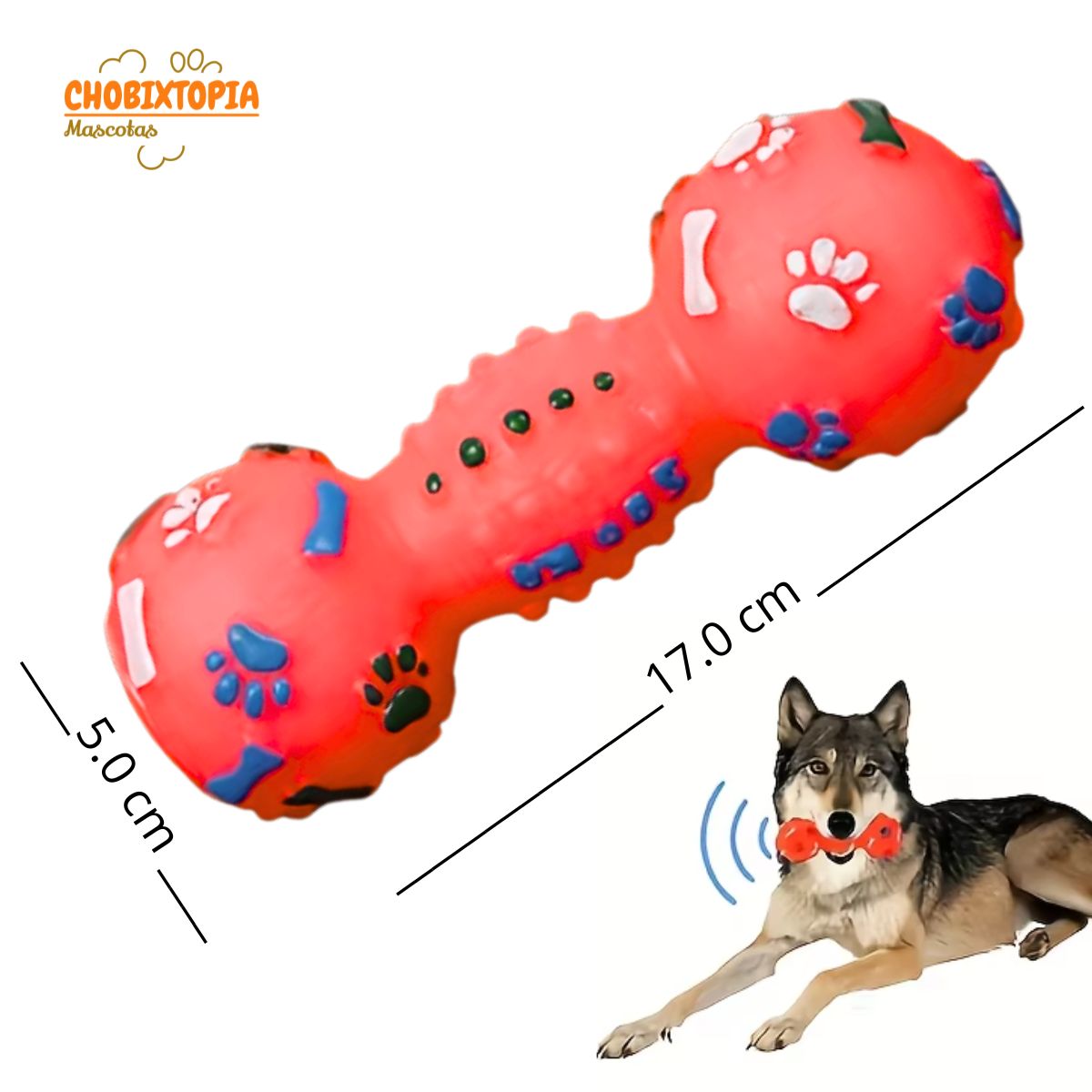 GENERICO - Juguete para Perro Mancuerna De Plástico Roja