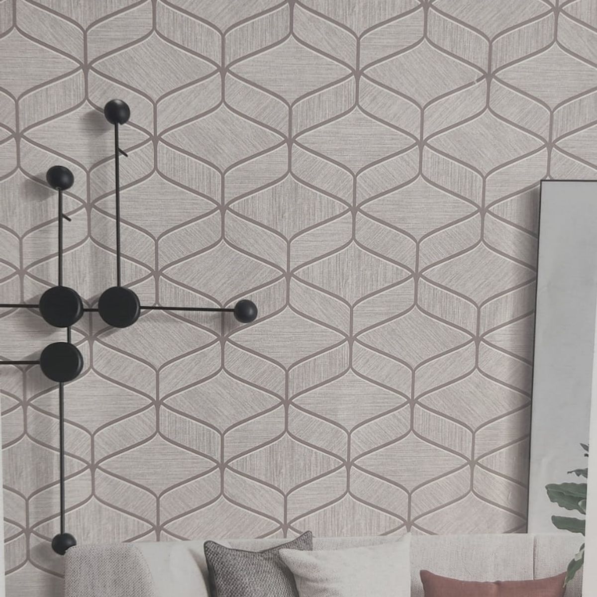 GENERICO - PAPEL TAPIZ PATRON GEOMETRICO GRIS FORMATO 0.53 CM X 10.00 M PARA PARED D 55