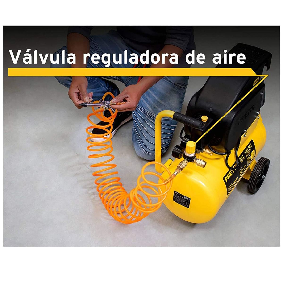 TRUPER - kit aerógrafo de gravedad compresora 20L manguera conectores Truper