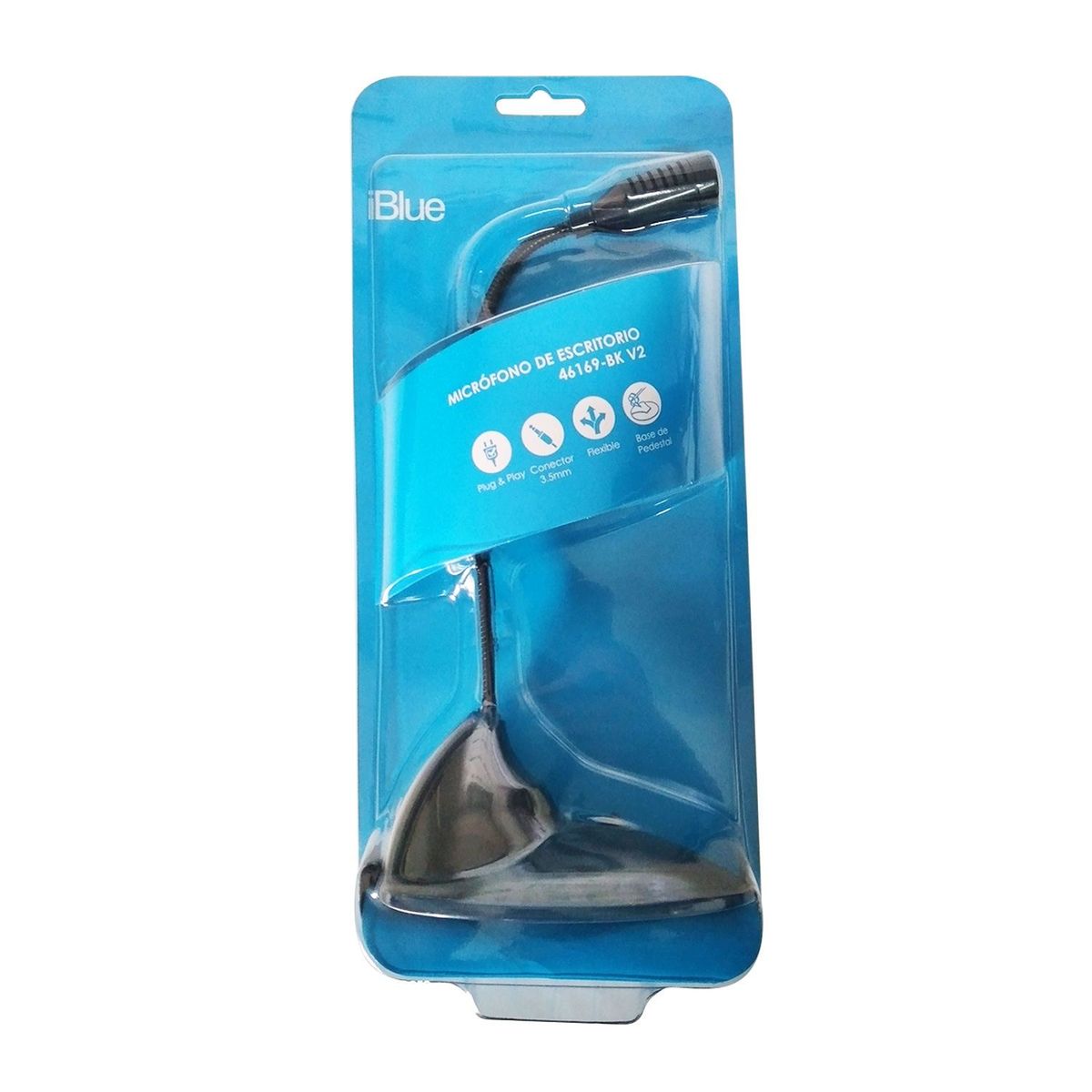 IBLUE - Microfono iBlue 46169-BK De Escritorio V2 35mm Flexible Negro