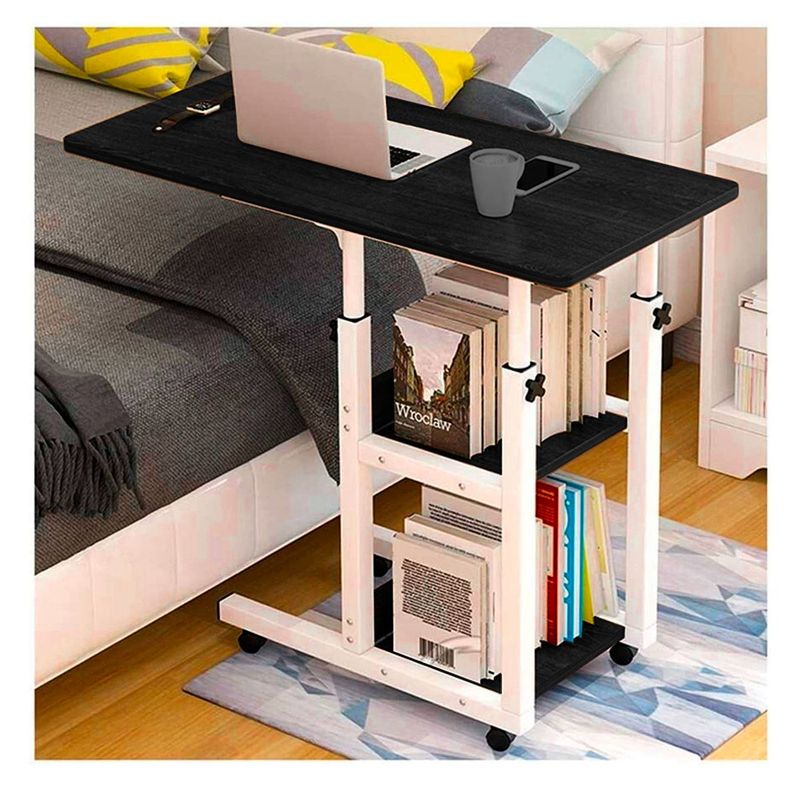 GENERICO - Mesa Escritorio Para Laptop Con Ruedas Portátil Ajustable Negra