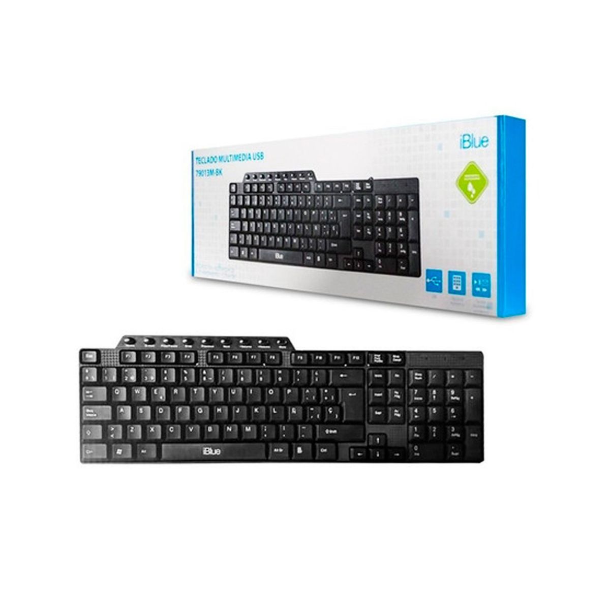 IBLUE - Teclado Slim Multimedia IBLUE USB 79013M-BK