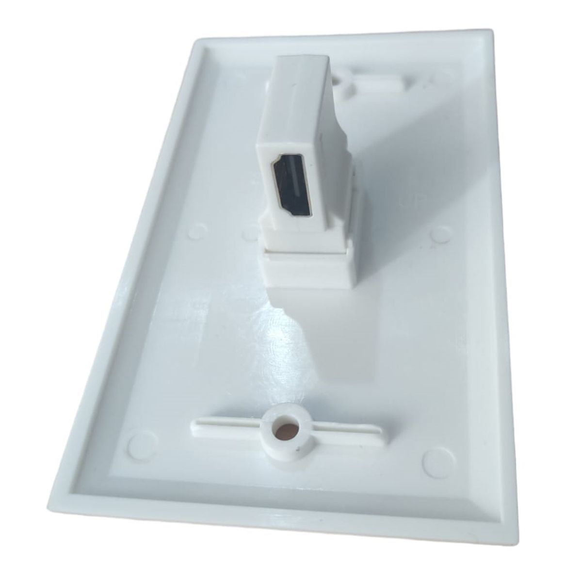 GENERICO - PLACA ABS HDMI FACEPLATE EMPALME HDMI HEMBRA 90 GRADOS 1 PUESTO 1080P