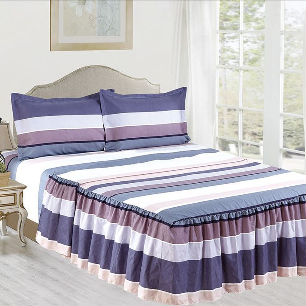 CASATEX - Set de Sabanas Con Blonda de 4 Piezas Queen