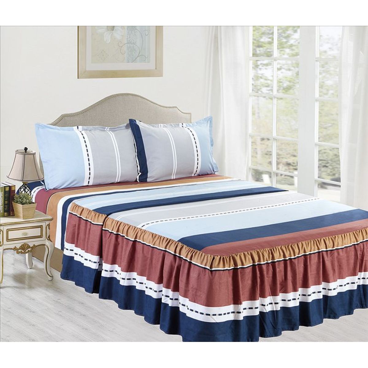 CASATEX - Set de Sabanas Con Blonda de 4 Piezas Queen