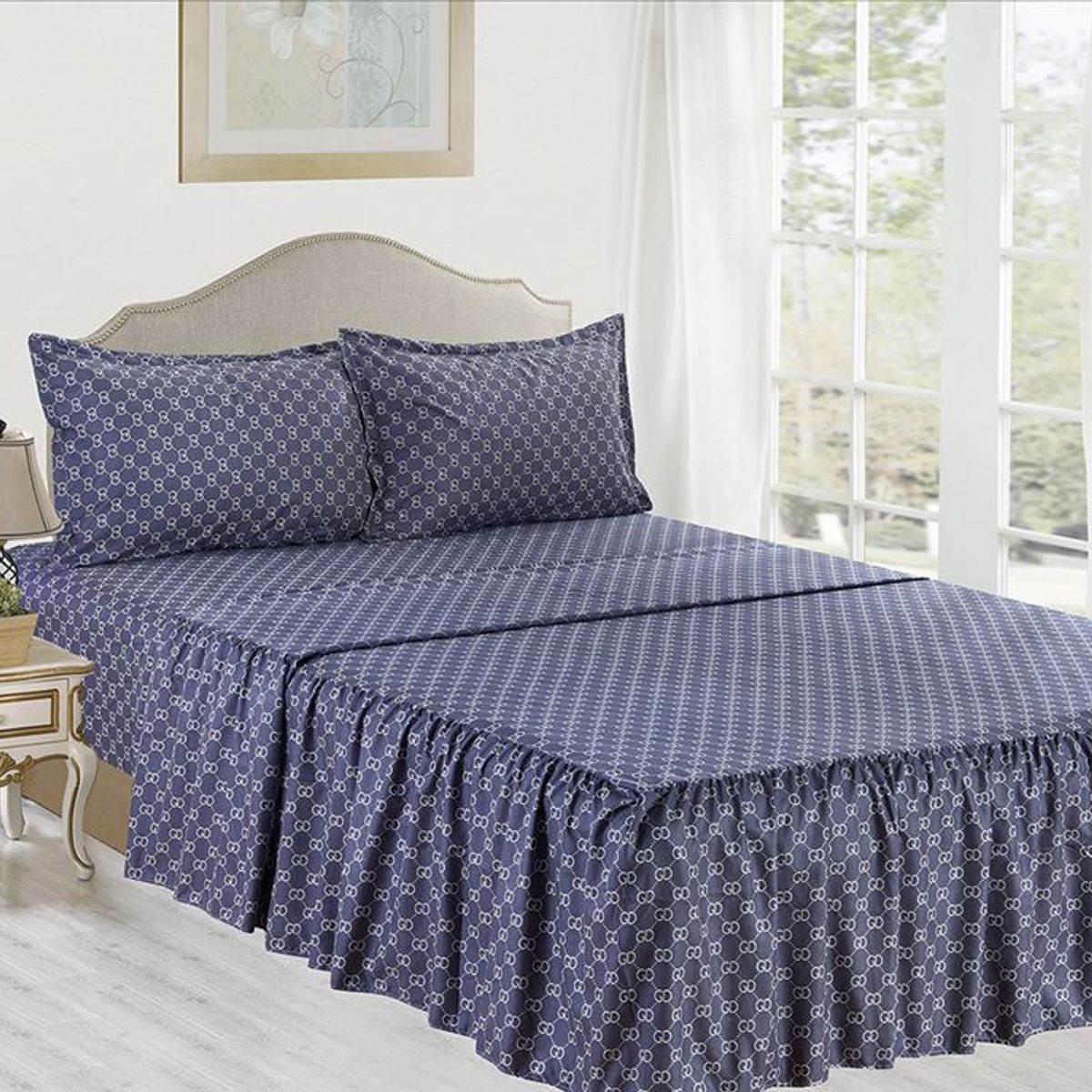 CASATEX - Set de Sabanas Con Blonda de 4 Piezas Queen