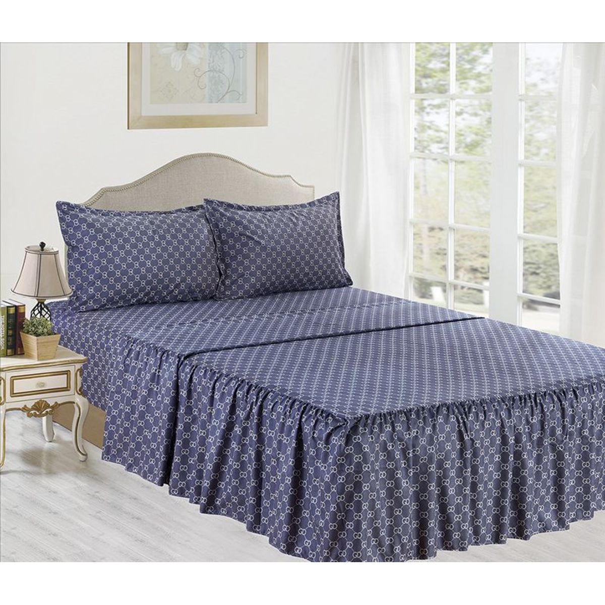 CASATEX - Set de Sabanas Con Blonda de 4 Piezas Queen