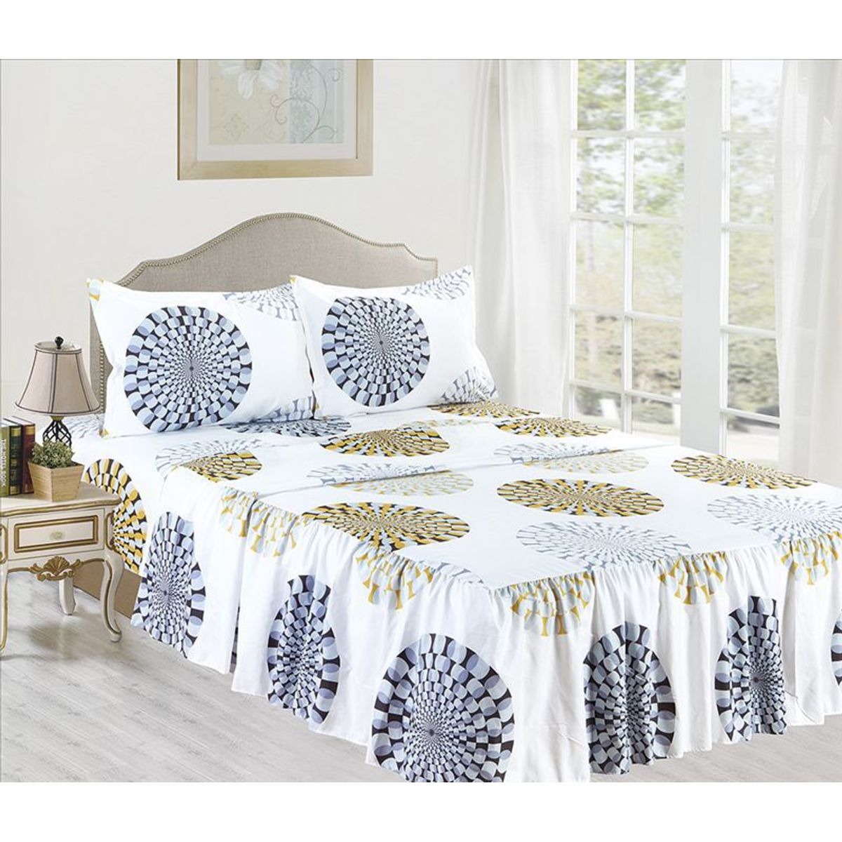 CASATEX - Set de Sabanas Con Blonda de 4 Piezas Queen