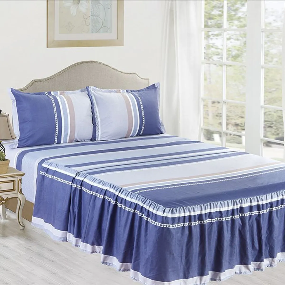 CASATEX - Set de Sabanas Con Blonda de 4 Piezas Queen