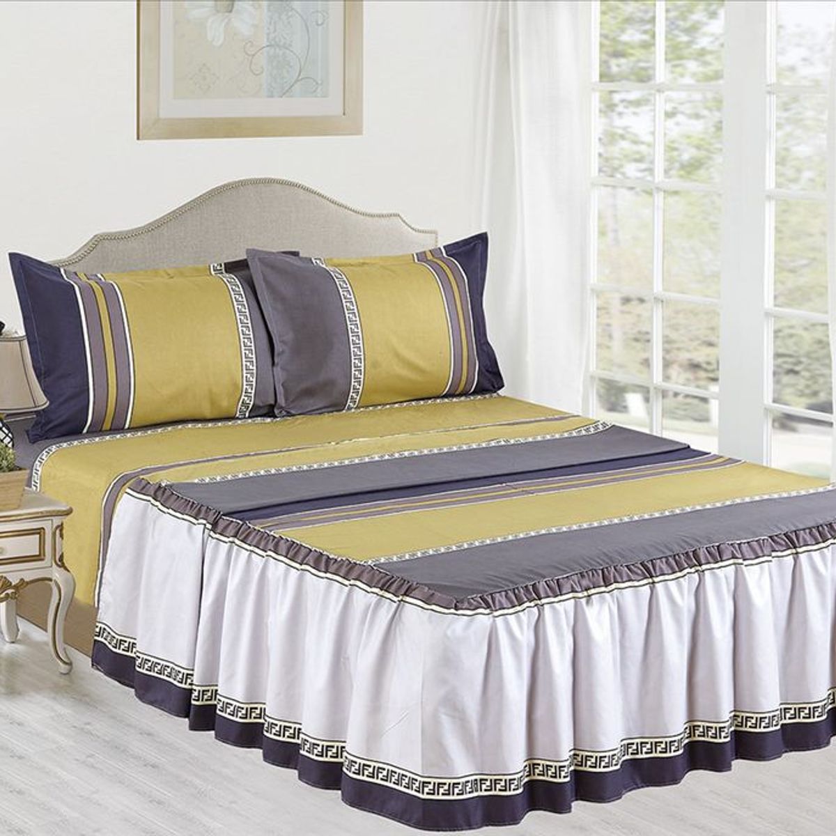 CASATEX - Set de Sabanas Con Blonda de 4 Piezas Queen