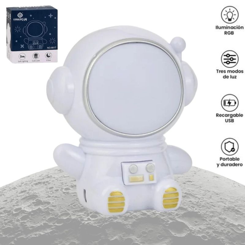 GENERICO - Lampara Led Inalambrica de Escritorio Diseño Robot Blanco