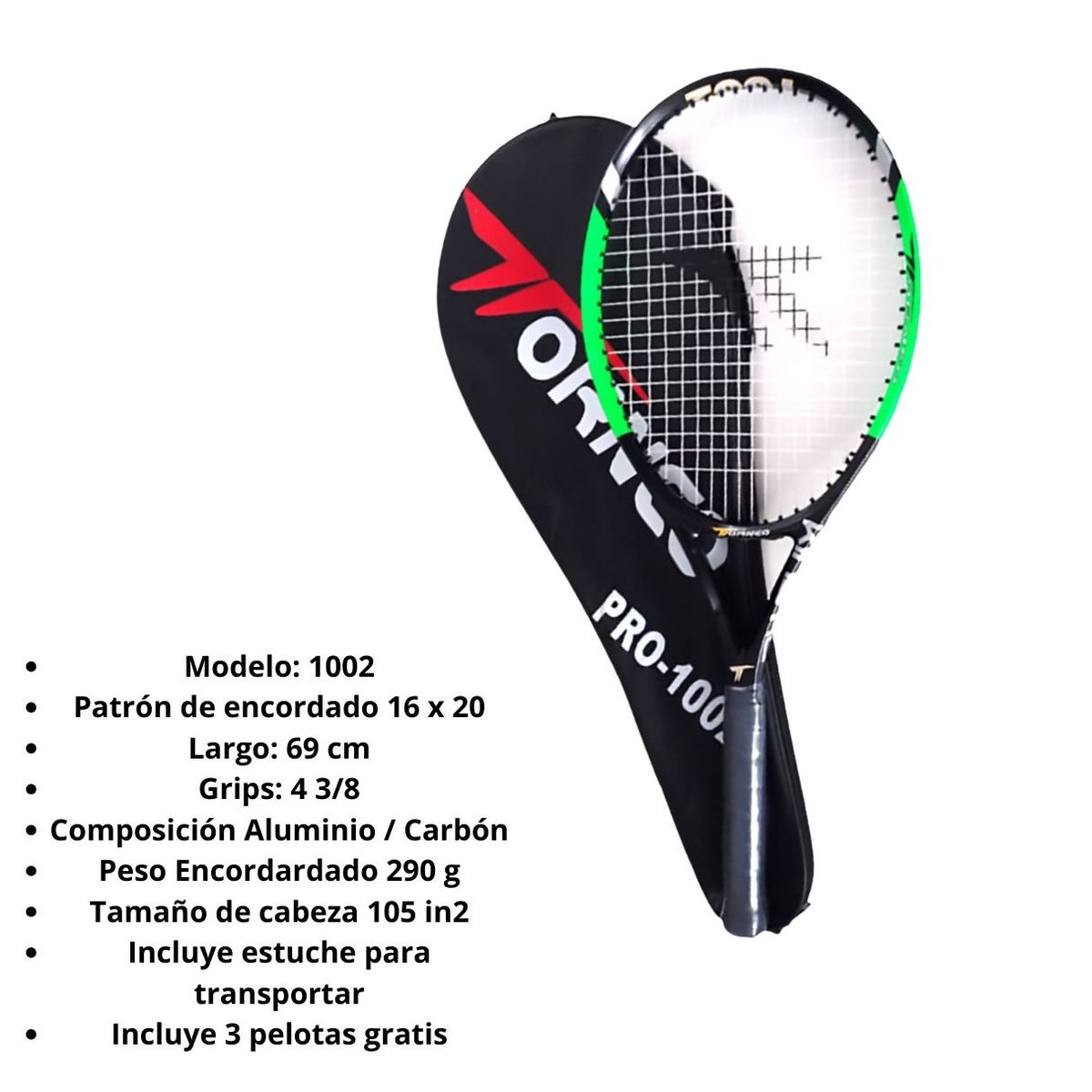 GENERICO - RAQUETA DE TENIS TORNEO 1002 NARANJA + 1 PELOTA TENIS GRATIS