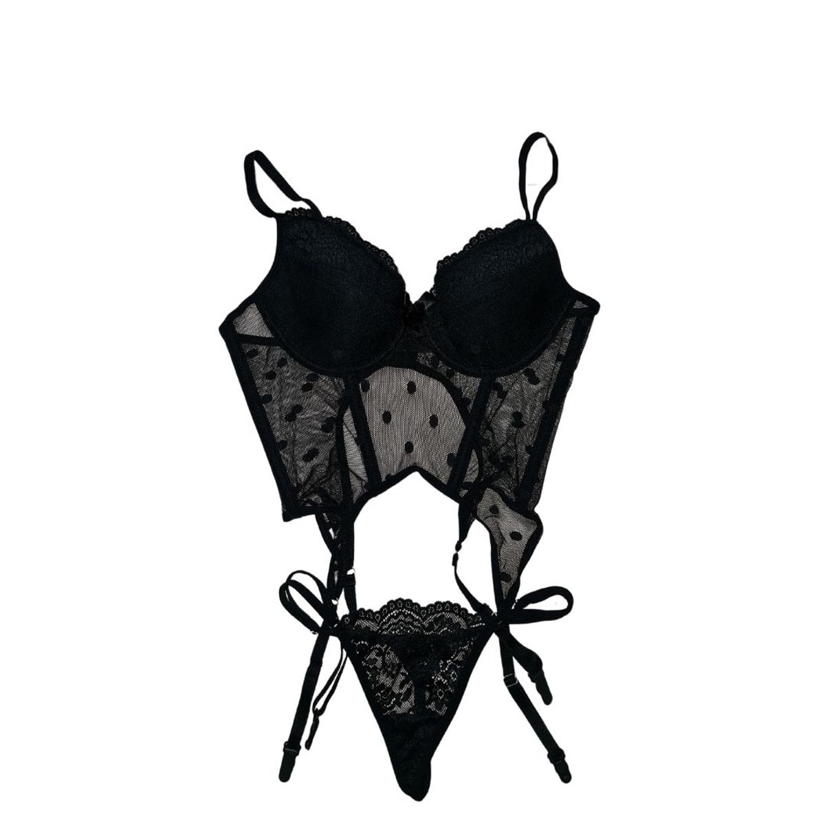 GENERICO - Bustier Luna más lindas medias y tanga_.