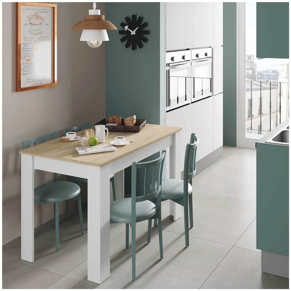 VENTITAS HOME - Mesa de Comedor Patty Ventitas Home Rovere y Blanco