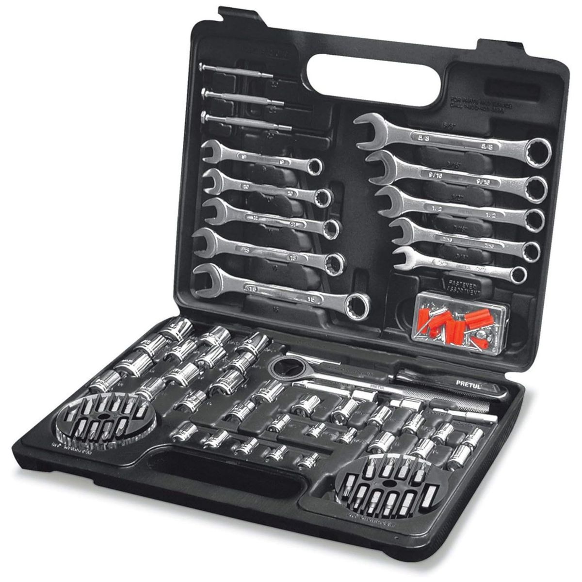 PRETUL - Herramientas para mecánico, 1/4" y 3/8"  71 piezas Pretul