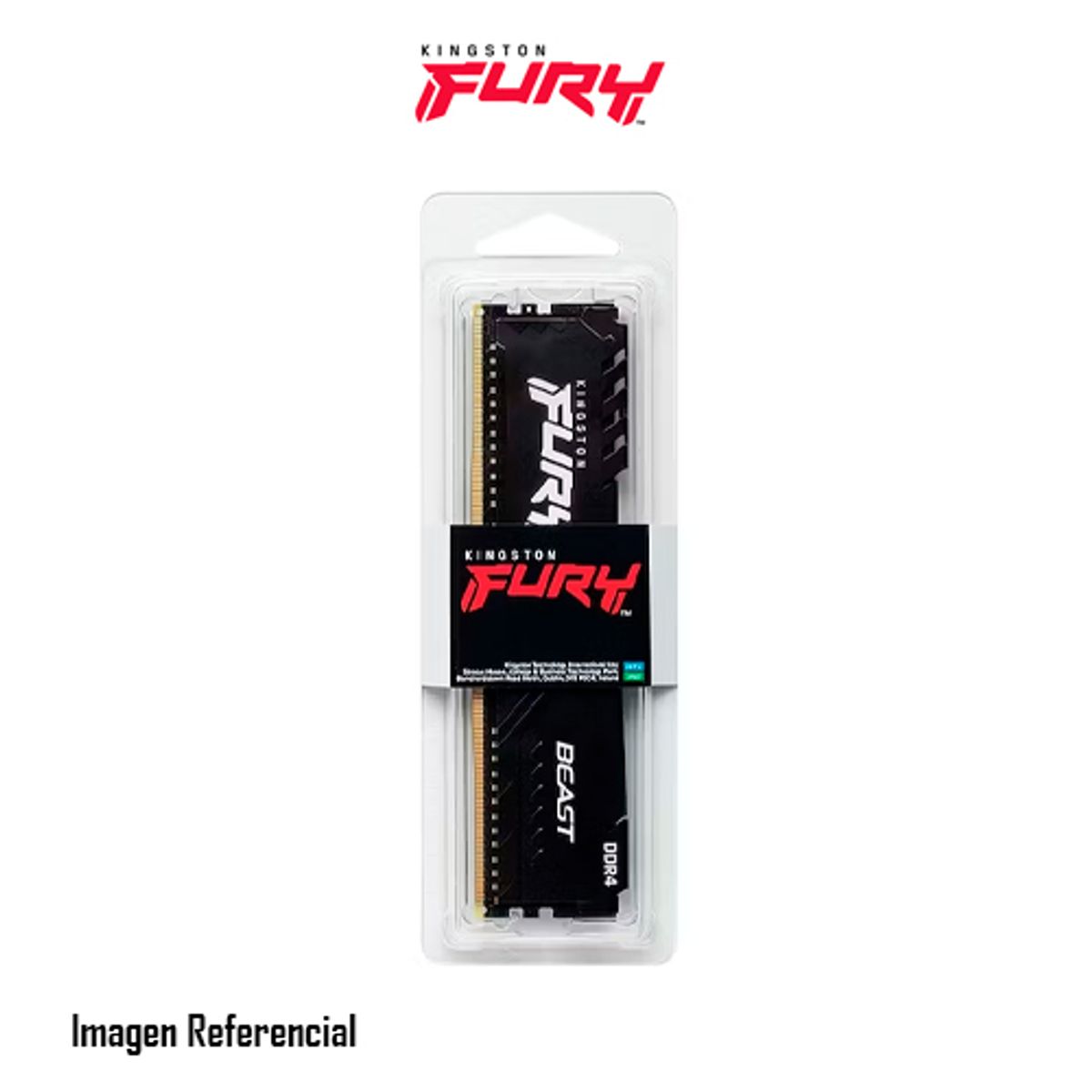 KINGSTON - MEMORIA RAM KINGSTON FURY BEAST 16GB DDR4 DIMM P/N: KF432C16BB/16