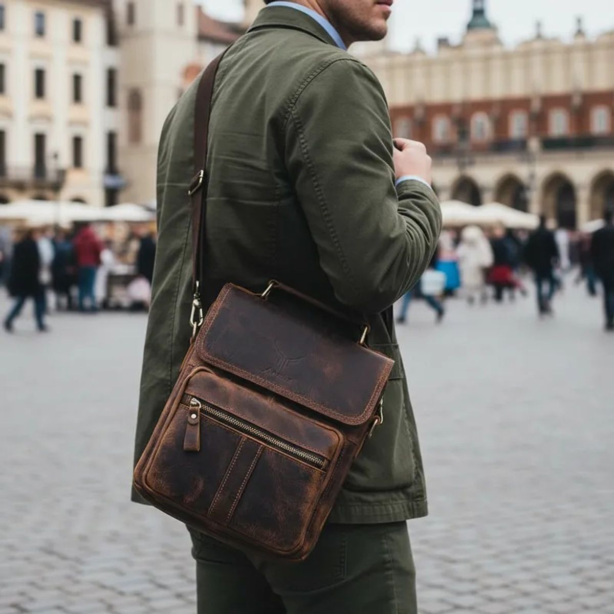 ARMUZ - Morral de Cuero Vacuno De Alta Gama MH645 Hombre