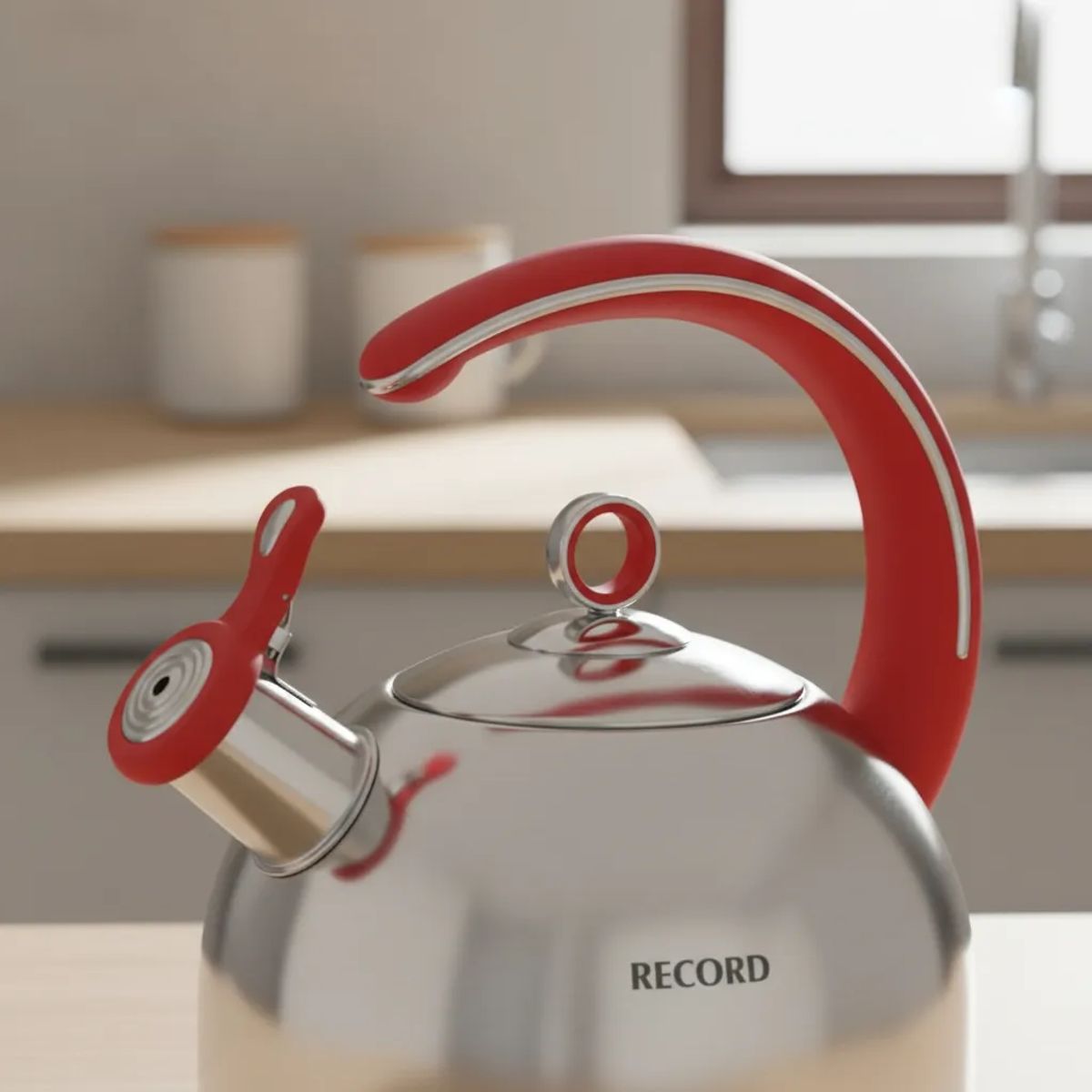 RECORD - Tetera Record Red Plus  2.5 litros Acero Inoxidable