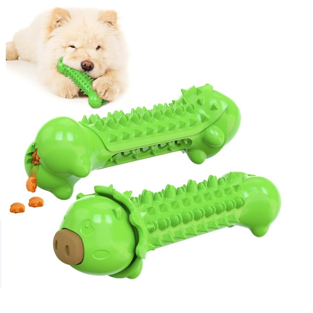 GENERICO - Juguete Masticable Para Perros - Cerdito Verde