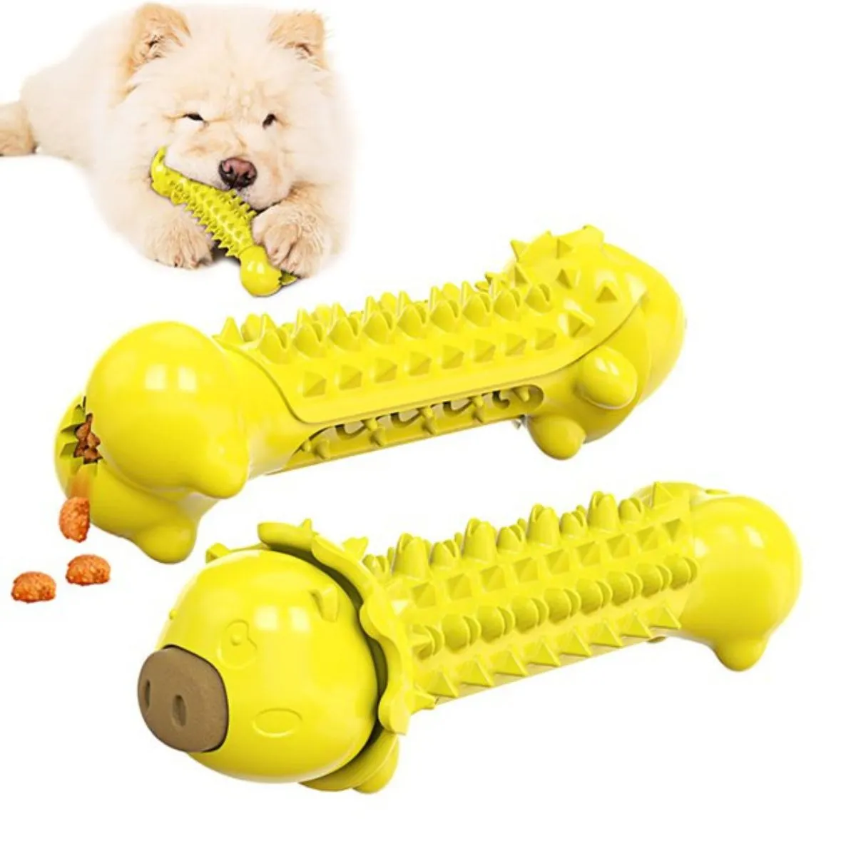 GENERICO - Juguete Masticable Para Perros - Cerdito Amarillo