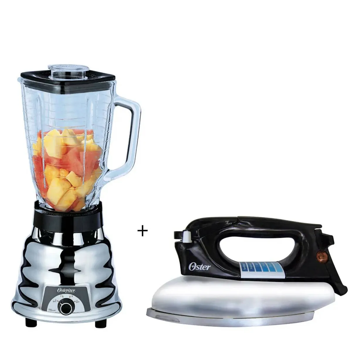OSTER - COMBO OSTER LICUADORA 2V. 250-22 + PLANCHA PESADA 4119