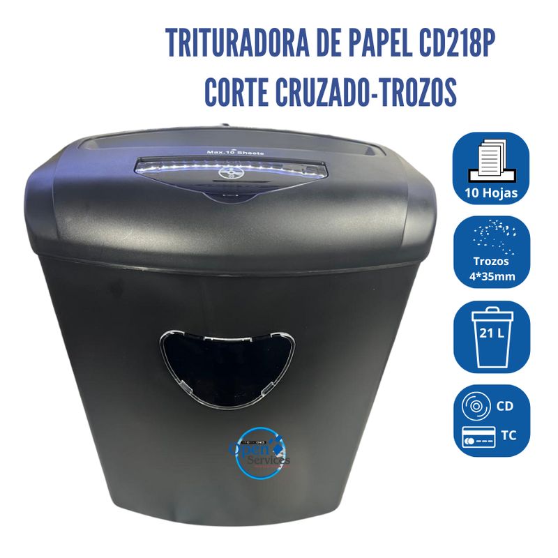 GENERICO - Trituradora de Papel Eléctrico A4 Corte 4x35mm