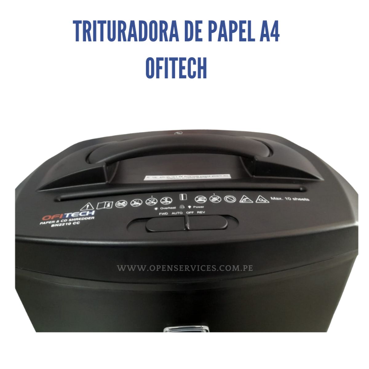 GENERICO - Trituradora de Papel Eléctrico A4 OFITECH Corte 4x35mm
