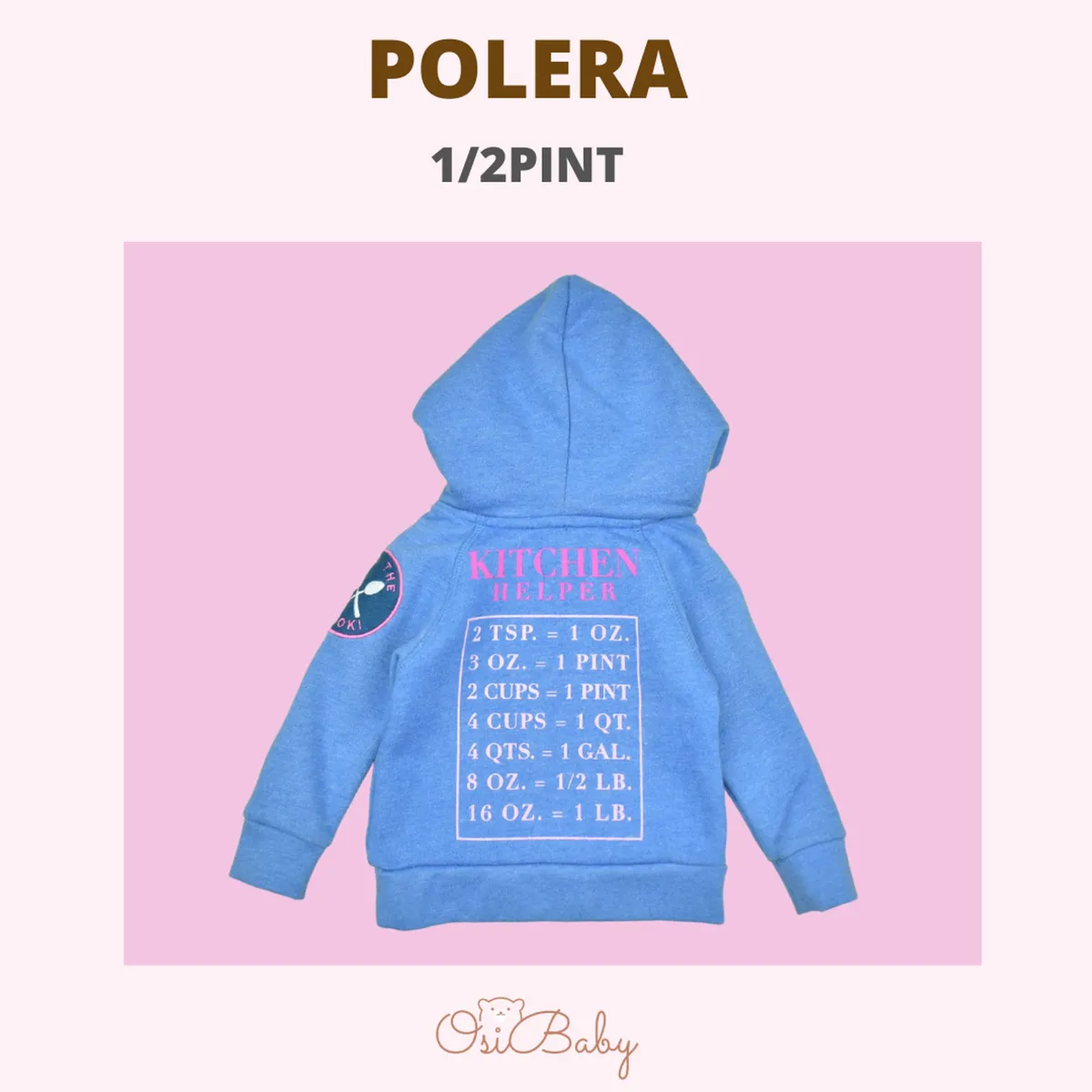 ALLEZ COLLECTION - POLERA BEBE MUJER  1/2 PINT HOODIE
