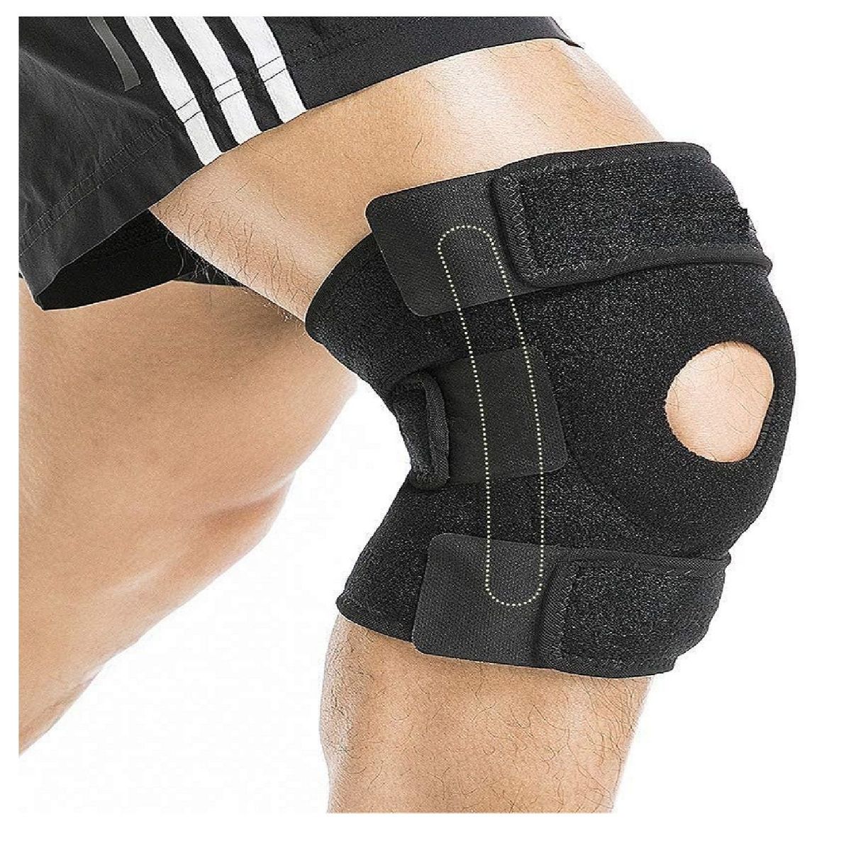 ALPHA GYM - Rodillera abierta deportiva ajustable con varillas