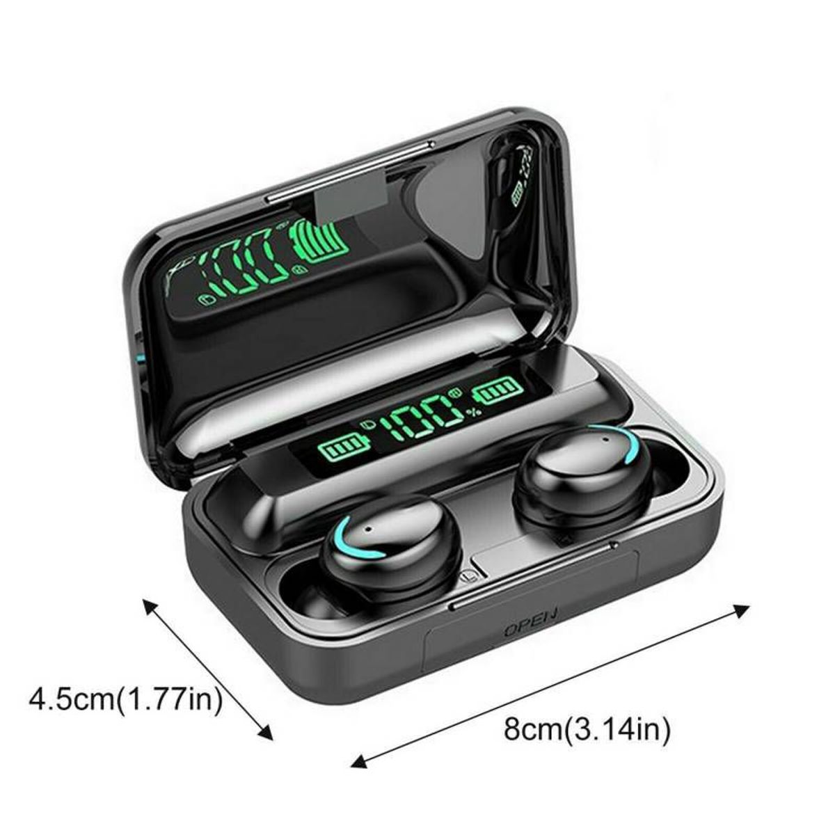 GENERICO - Audifonos Bluetooth F9 con powerbank NEGRO