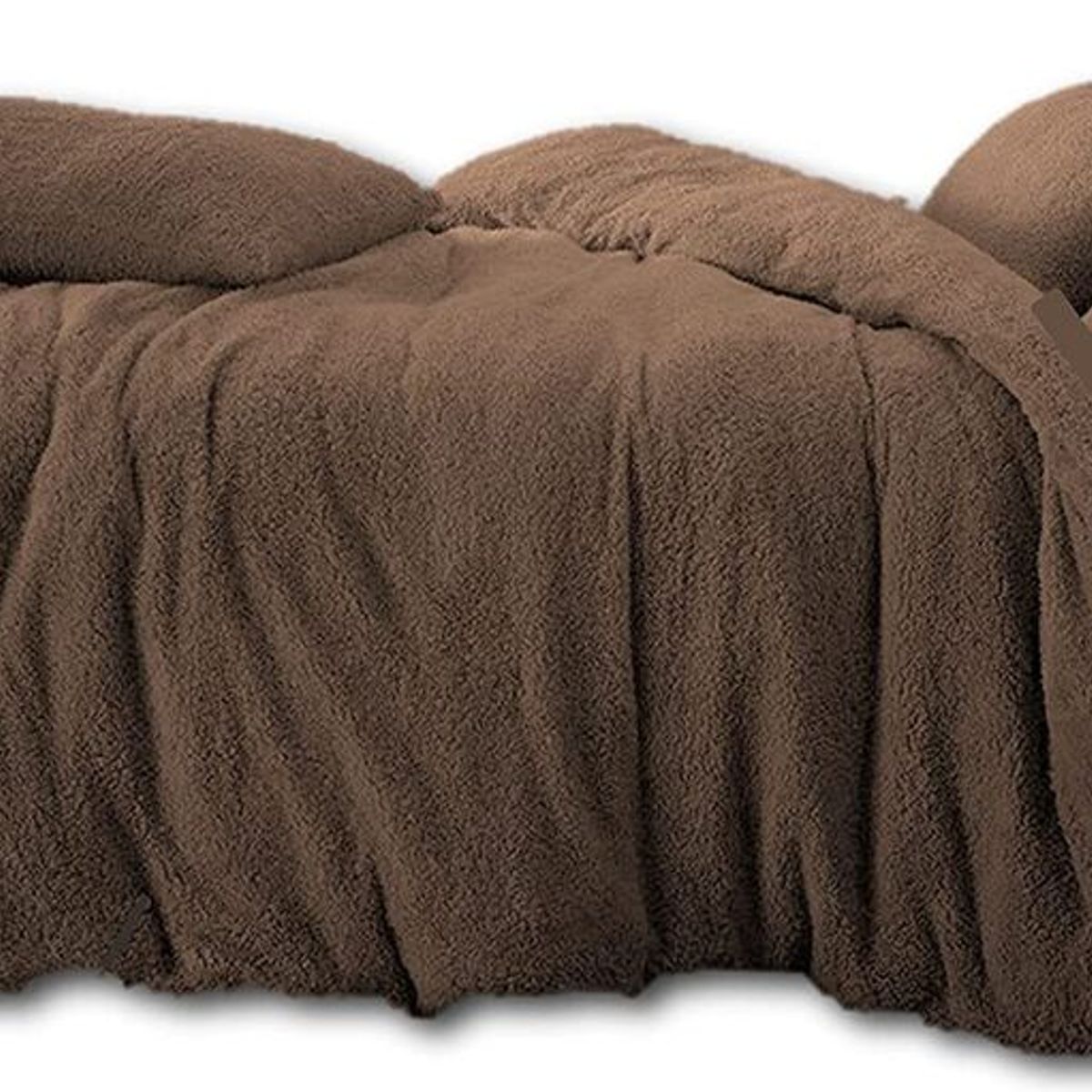 GENERICO - CUBRECAMA  TRES  PLAZAS KING DE PELUCHE PELO CORTO MARRON