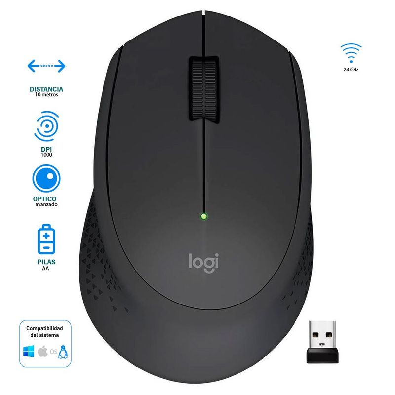 LOGITECH - Mouse Inalámbrico Logitech M280 Negro