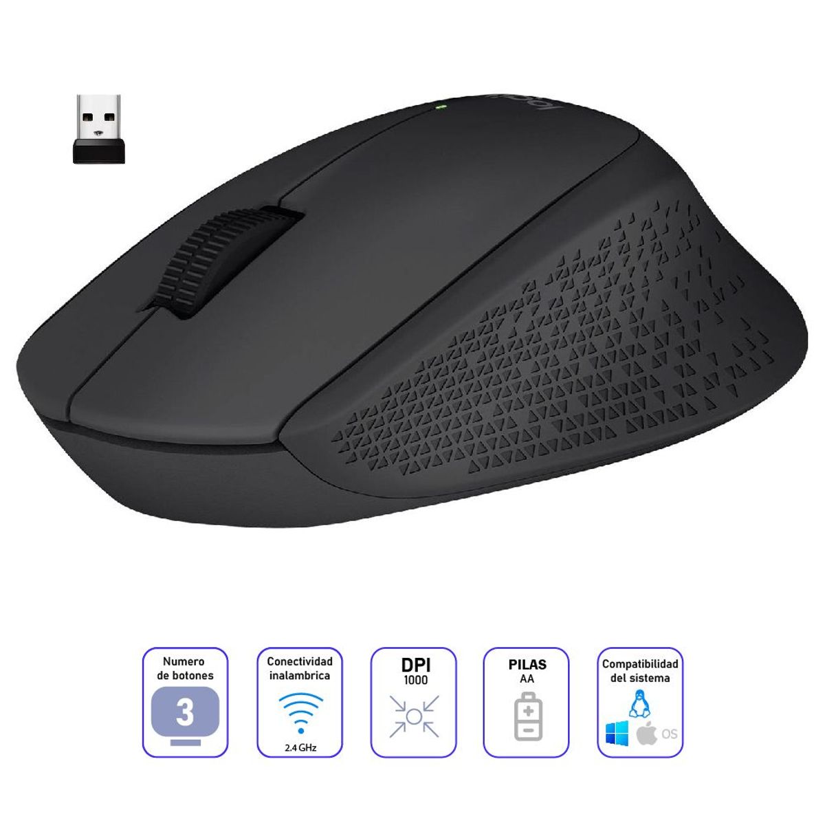 LOGITECH - Mouse Inalámbrico Logitech M280 Negro