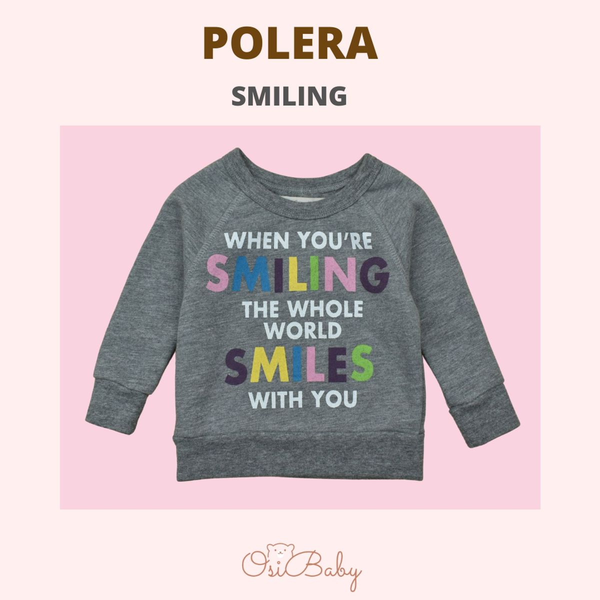 ALLEZ COLLECTION - POLERA BEBE MUJER SMILING HOODY