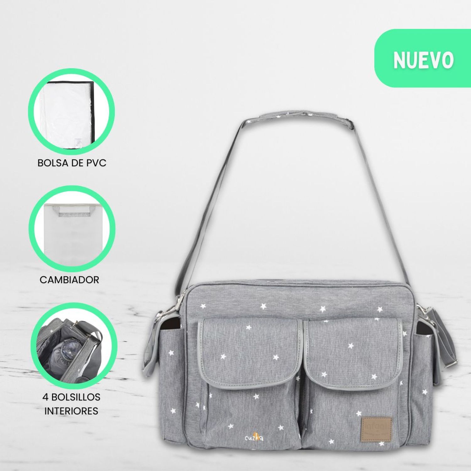 Bolso Pañalera para Bebé «SOPHIE» Estrellas INFANTI