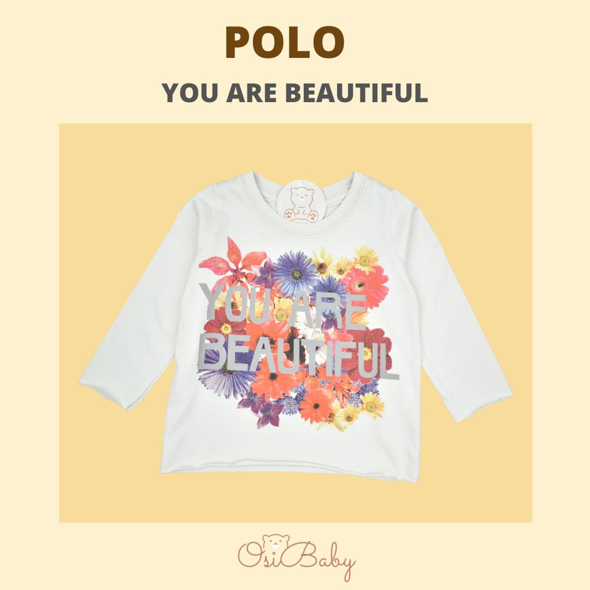 GENERICO - POLO NIÑA M/ L  YOU ARE BEAUTIFUL