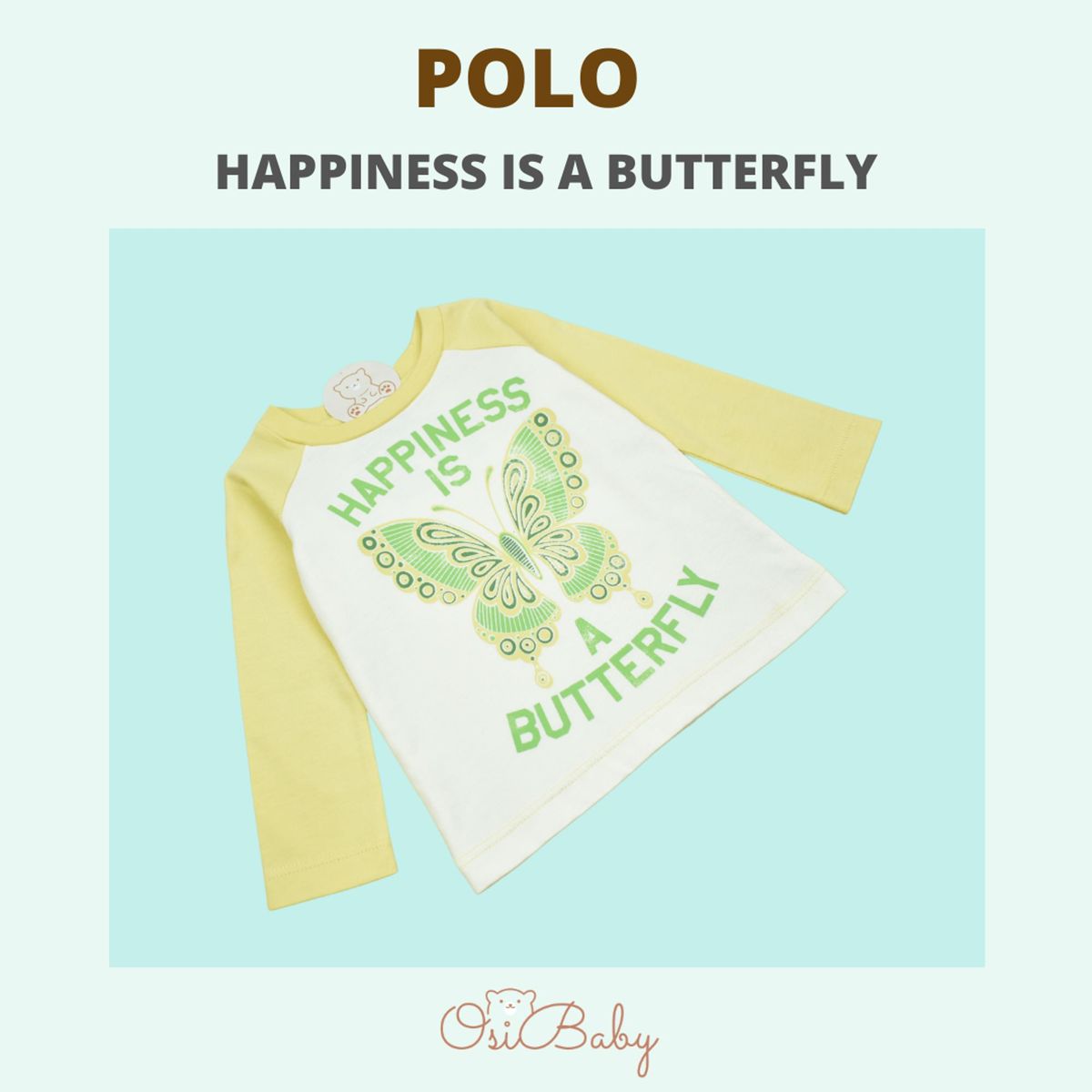 ALLEZ COLLECTION - POLO BEBE MUJER ML HAPPINES IS BUTERFLY