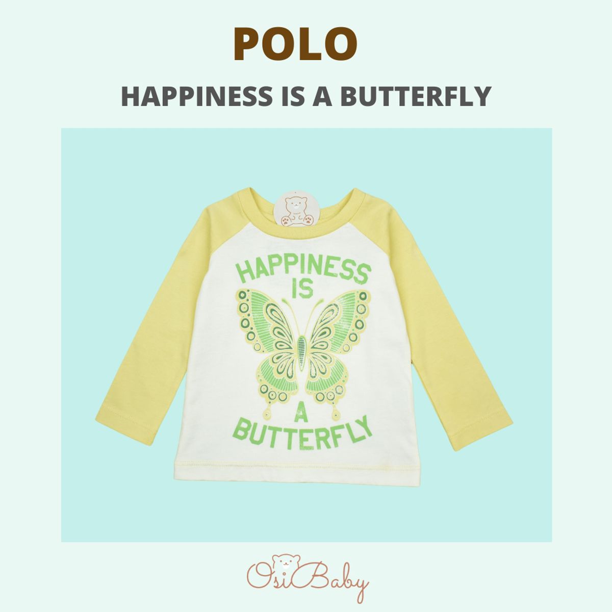ALLEZ COLLECTION - POLO BEBE MUJER ML HAPPINES IS BUTERFLY