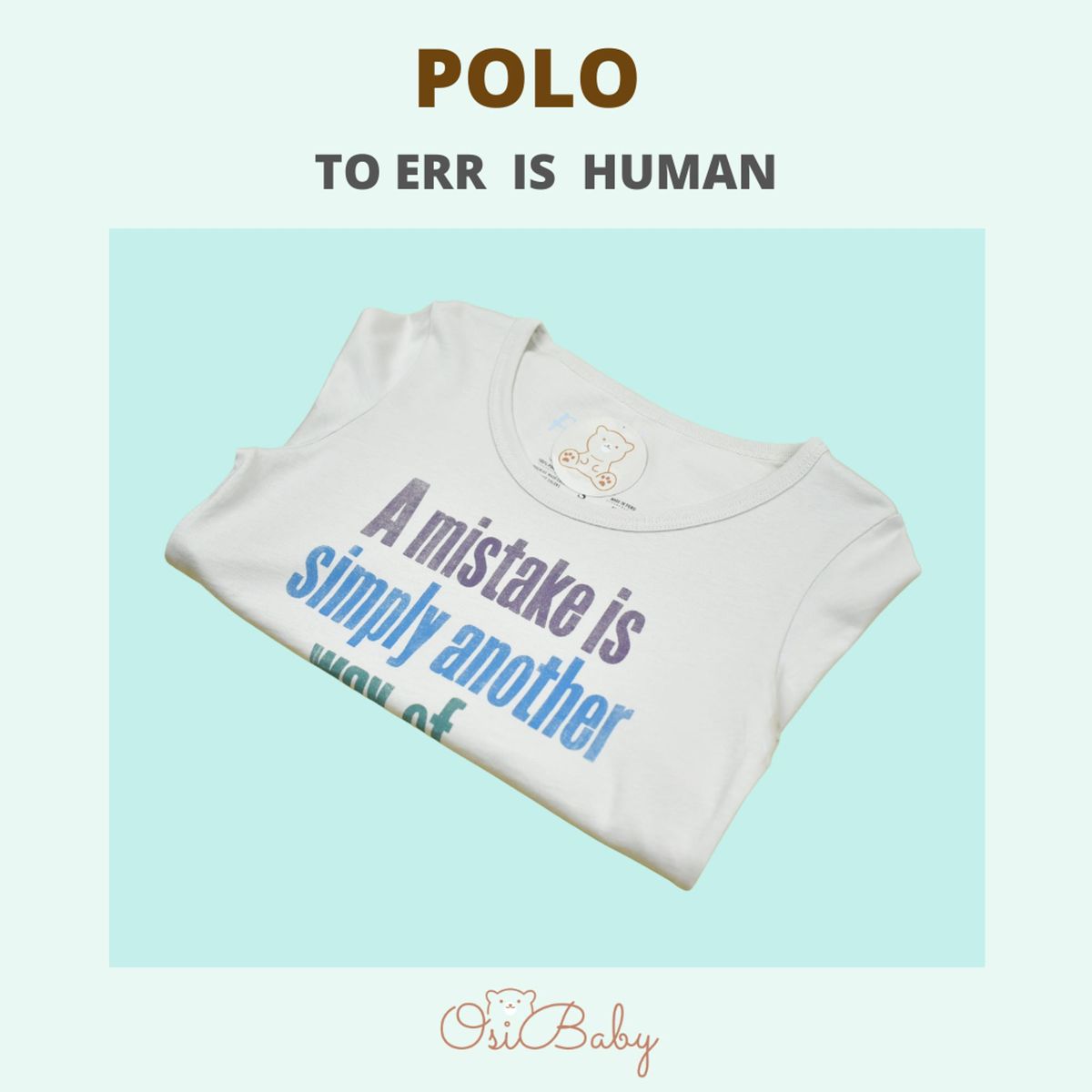 ALLEZ COLLECTION - POLO NIÑA M/L TO ERR  IS  HUMAN