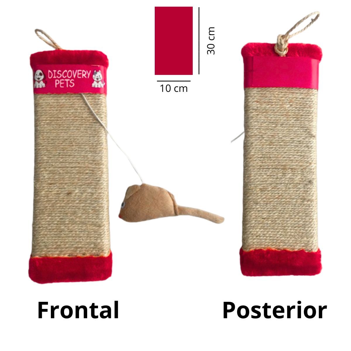 GENERICO - RASCADOR PARA GATO FORMA DE TABLA-ROJO.