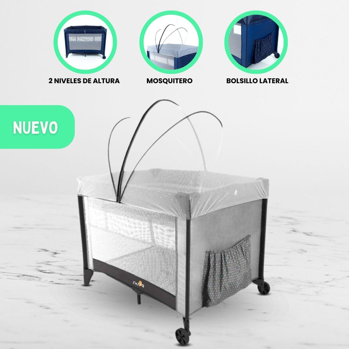 SAFETY 1ST - Cuna Corral para Bebés «SLEEP» Gray