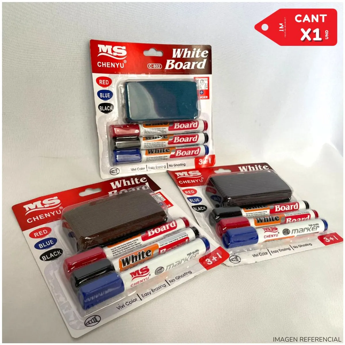 GENERICO - Kit de Plumones de pizarra  borrador mota