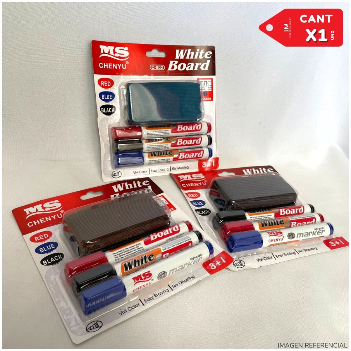 GENERICO - Kit de Plumones de pizarra  borrador mota