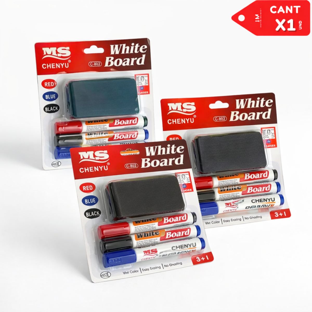 INSPIRA MARKET - Kit de Plumones de pizarra  borrador mota