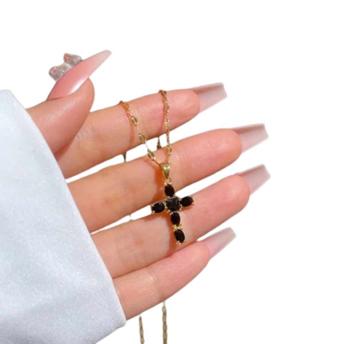 GENERICO - Collar de Cruz para Mujer Bañado en Oro