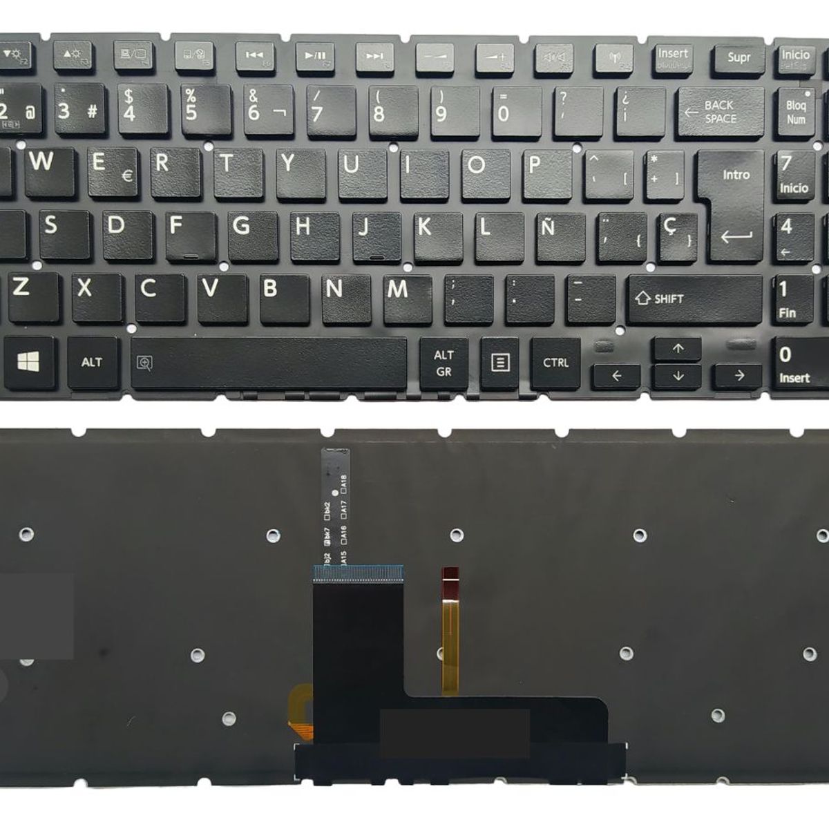 TOSHIBA - Teclado ORIGINAL TOSHIBA P55W P50W-C P50W-C P55W-B P55W-C S50-B ESPAÑOL