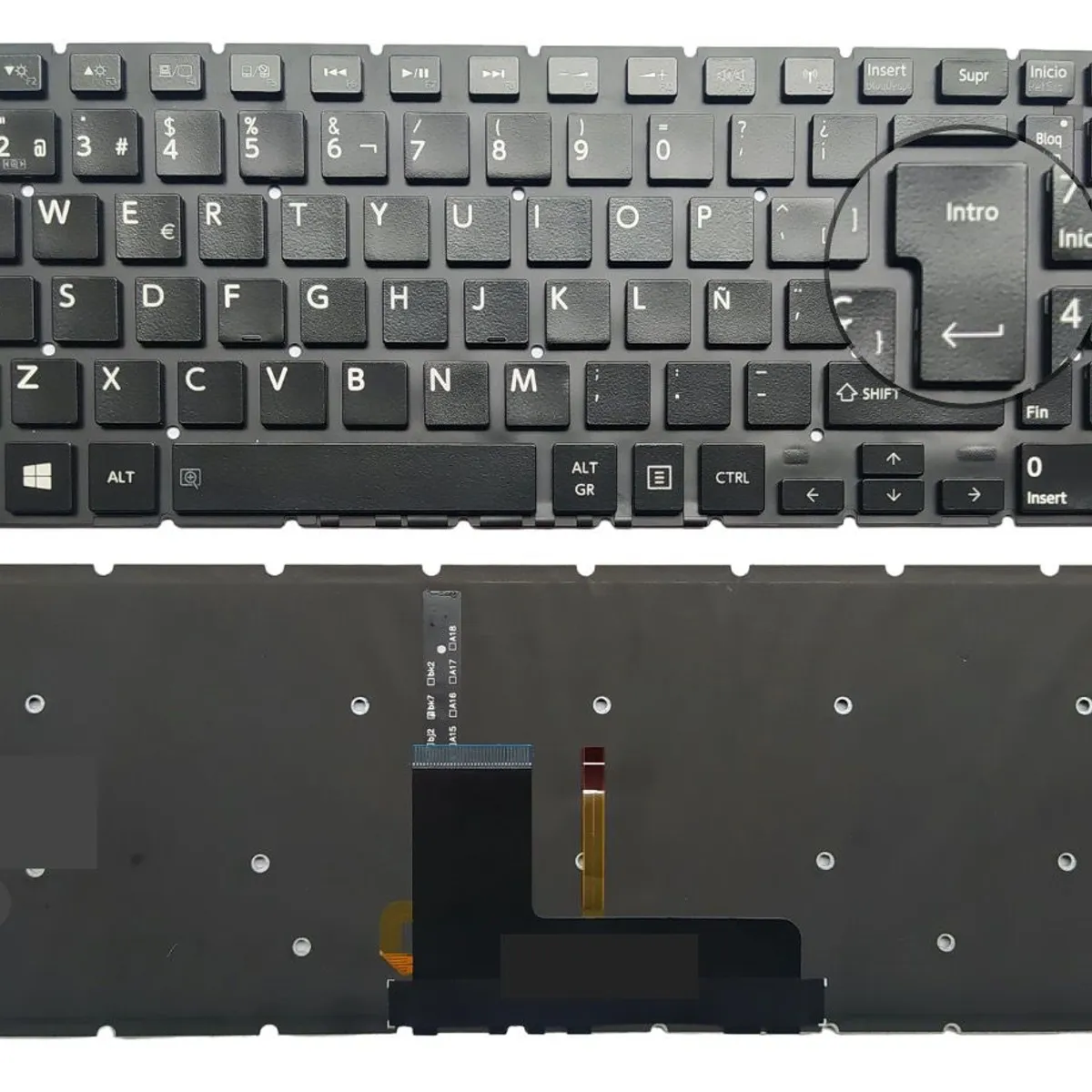 TOSHIBA - Teclado ORIGINAL TOSHIBA C55-C L55-C L55D-C L55DT-C L50-B L55W-C ESPAÑ